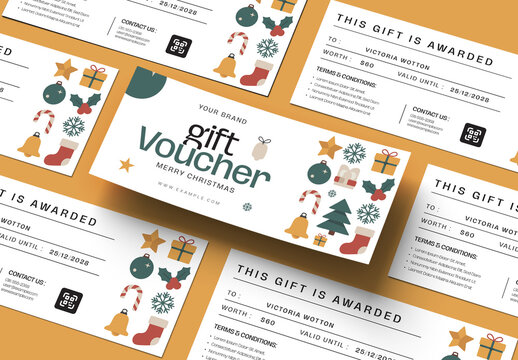 Christmas Gift Certificate Voucher and Coupon Template
