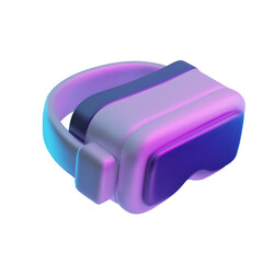 Virtual reality glasses 3D plastic style vector icon, video game interactive vr headset mask glasses gaming simulator