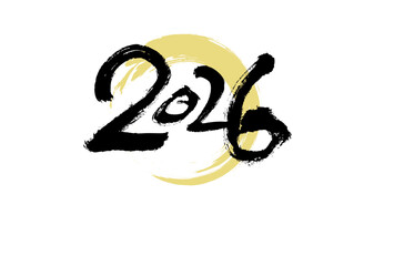 Japanese-Style Calligraphy New Year's Cards for 2026