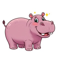 Obraz premium キラキラ輝くカバさん