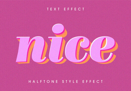 Halftone Text Effect Mockup