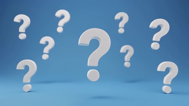 Question marks. on blue background animation.