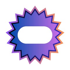 Vibrant gradient starburst badge with central oval for text or icon