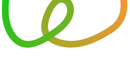 Abstract flowing green and orange gradient loop on white background