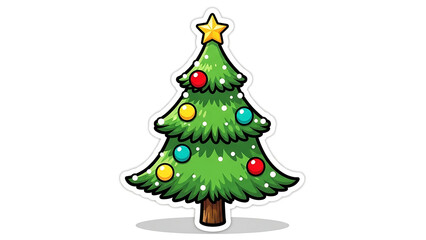 Obraz premium Festive Celebration, Christmas Tree, Winter Wonderland, Illustration, Cheerful, Bright Colors, Holiday Spirit