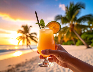 Drink na egzotycznej plaży - wakacje all inclusive