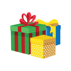 Merry Christmas gift box vector illustration