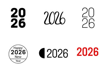 Red 2026 number on black background