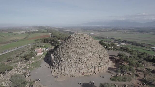 Tipaza Archeological Pyramids &ndash; 4K Drone Shot