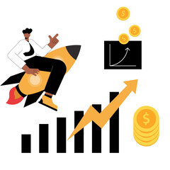Business Success and Financial Growth Startup Concept