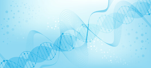 Structure molecule and communication Dna, atom, neurons. Science concept for your design. Connected lines with dots. Medical, technology, chemistry, science background. illustration.