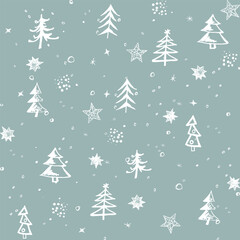 Seamless pattern with Christmas tree