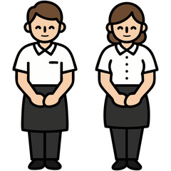 飲食店の接客スタッフがやわらかにお辞儀する温かな調和の瞬間