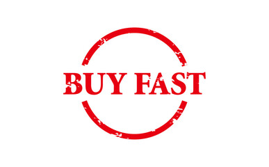 BUY FAST - Red Rubber Stamp with text BUY FAST
