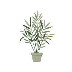 Fototapeta premium Stylish depiction of a potted indoor plant displaying simple elegance and refined lines for