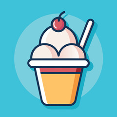 ice cream with cherry