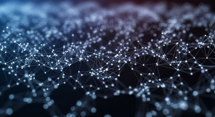Stunning abstract background visualizing complex digital data connections and futuristic global network structures with glowing nodes