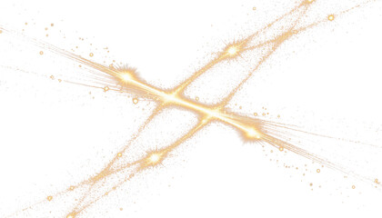 Glowing trail with golden sparks and splashes light effect PNG