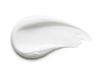 Swirl of thick white cosmetic substance shows smooth texture against a clean background