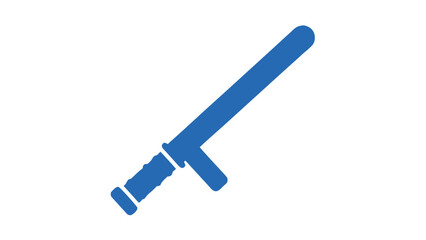 Blue Baton Police Equipment On Black Background Security Tool Law Enforcement Object Military Weapon Safety Item