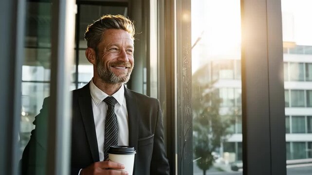 Coffee and Clarity: A Businessman's Peaceful Start