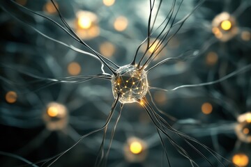 Abstract neural network structure with lines and nodes under minimalism in 8K resolution