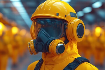 Graphic layout for advertising on occupational safety with a focus on minimalism