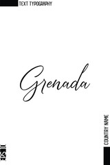 Grenada -Country Name Stylish Cursive Typography Text Vector Design