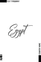 Egypt  -Country Name Stylish Cursive Typography Text Vector Design