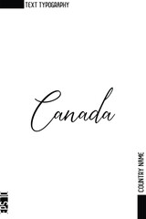 Canada  -Country Name Stylish Cursive Typography Text Vector Design