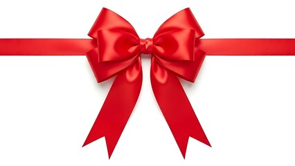Elegant and festive deep red ribbon bow, a striking symbol of gifts, celebration, and holidays