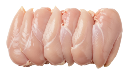Isolated raw chicken fillets, food preparation, poultry breasts for cooking at home