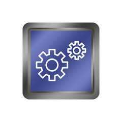 Gear wheel icon. Settings mechanism symbol. Machinery process detail. Vector engine component