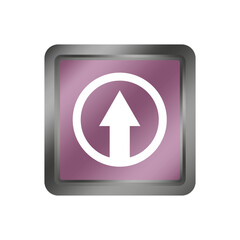 Up arrow icon. Upload process symbol. Rise direction detail. Vector advance element.