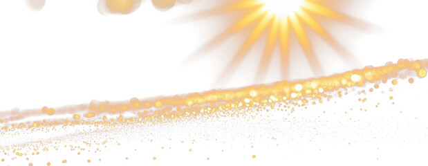 Golden sun bokeh light rays PNG transparent overlay for design