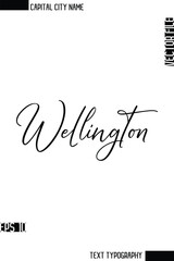 Wellington  -Capital City Name Cursive Calligraphy Decorative Text Design Vector Element