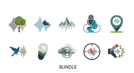 Nature and Outdoor Adventure Icon Bundle.