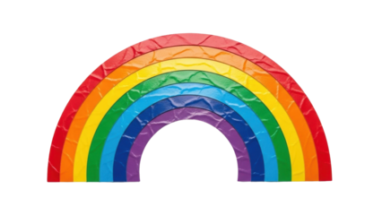 Isolated colorful rainbow, educational toy, symbol for pride, kids and preschool learning