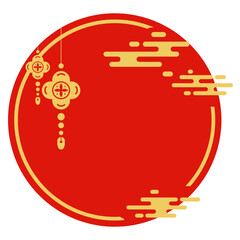 Chinese New Year Decorative Circle With Ornate Lanterns