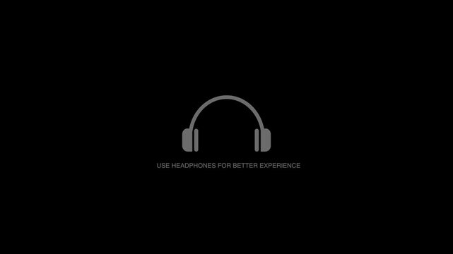 Use headphones for better experience. black screen video animation. 4K video animation for headphone use. Use headphones for best experience