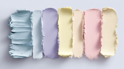 Pastel paint smears color palette on white background. AI generative