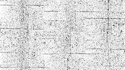 Abstract geometric grunge texture with small chaotic elements and horizontal lines on transparent background for modern distressed effects