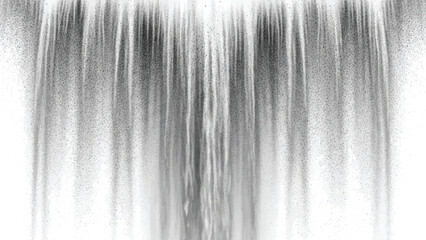 Realistic waterfall stream with sparkling water drops and mist isolated on transparent background for natural and refreshing design elements