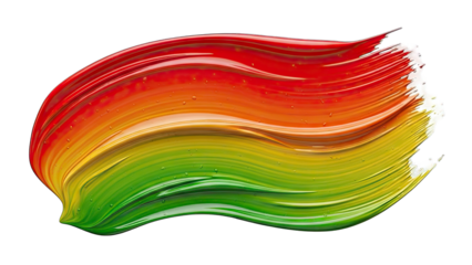 Colorful Paint Stroke on White Background