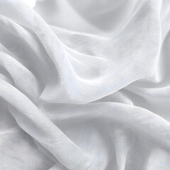 Elegant White Fabric Texture with Delicate Waves and Creases