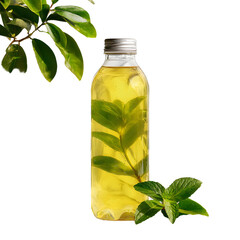 Soothing Herbal Drink Bottle Mockup in Sunlight Showcase