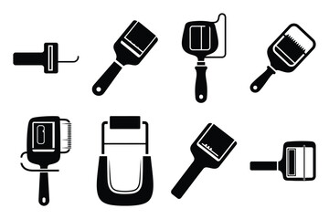 Obraz premium Set of Minimalist black cheese slicer kitchen tool silhouette icon set