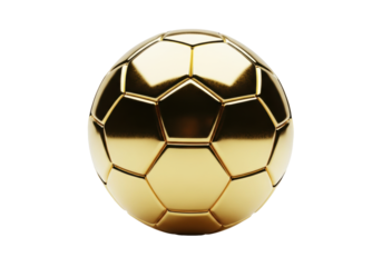 highly polished, hyper-realistic 24k gold soccer ball with geometric panels, rendered via low-angle macro on a stark white background, dramatic studio lighting. Concept of ultimate victory and luxury