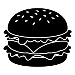 burger silhoutte vector 