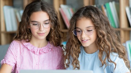 Friends work together on a laptop in a study area focusing on their task
